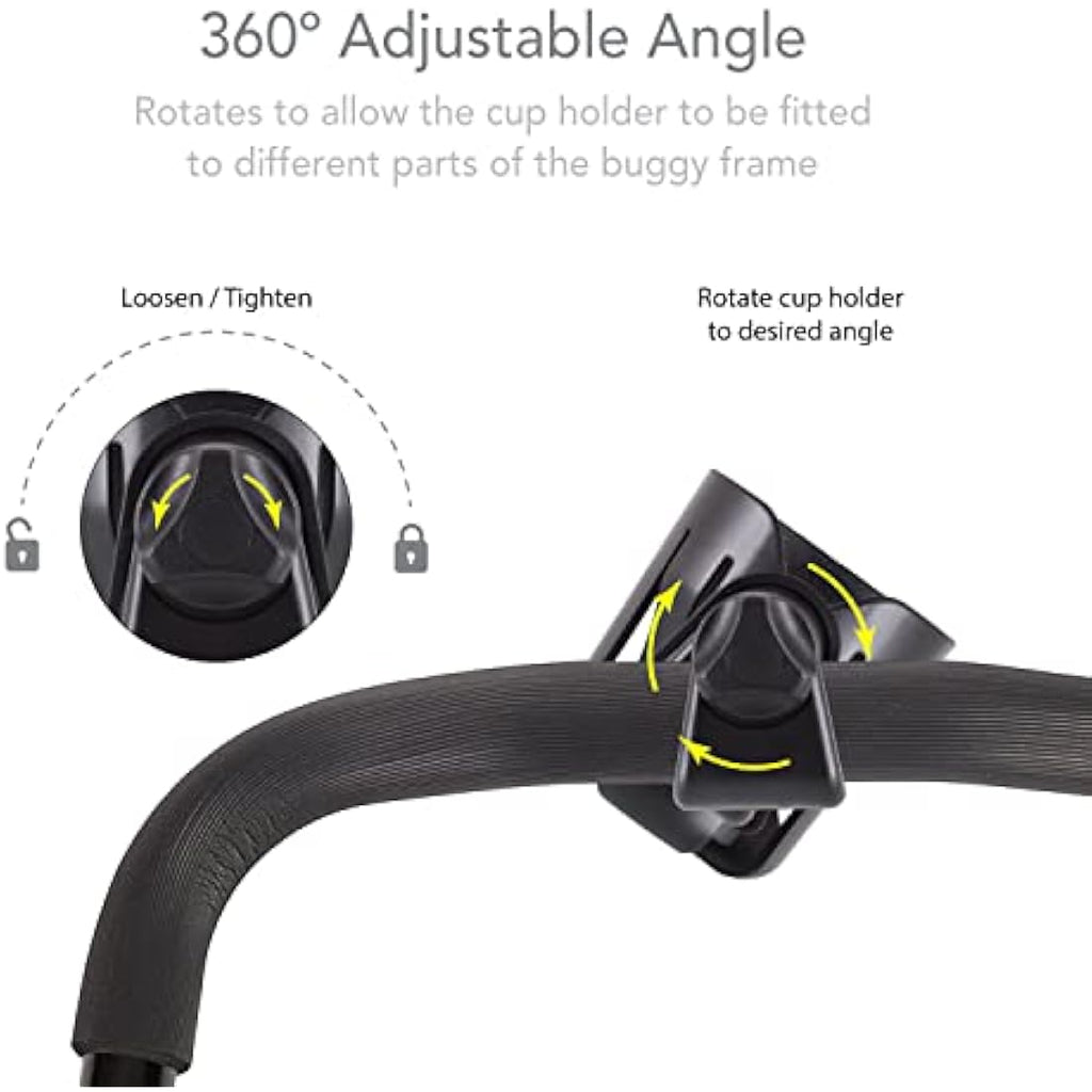 LittleLife Universal Buggy Cup Holder – Adjustable Stroller Bottle Organiser