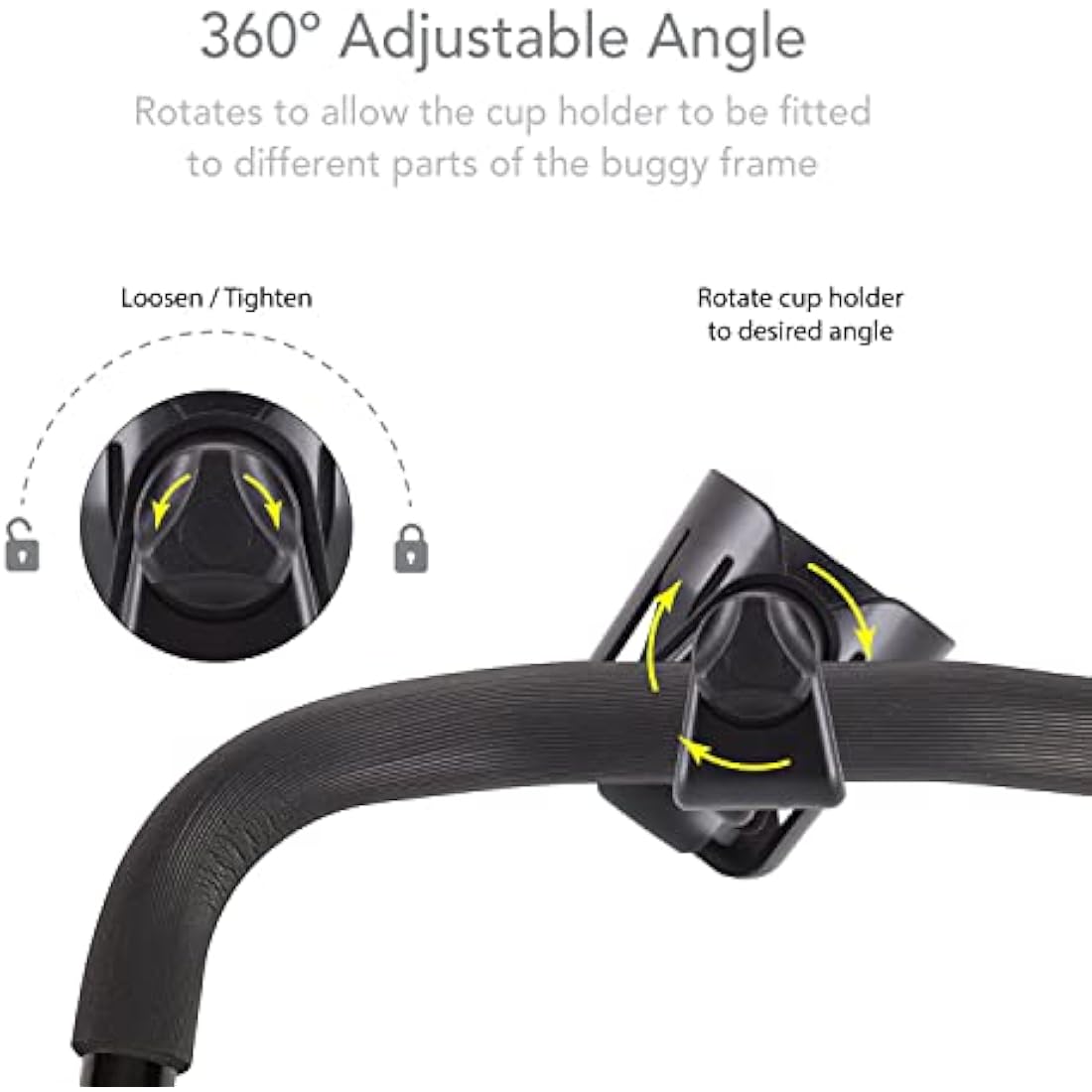 LittleLife Universal Buggy Cup Holder – Adjustable Stroller Bottle Organiser
