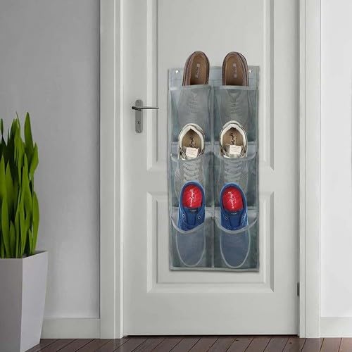 Naapesi 6-Pocket Over The Door Shoe Organiser – Breathable Mesh Shoe Rack for Space Saving Storage Up to Size 45 – Includes 2 Hooks & Shoe Horn - image 5