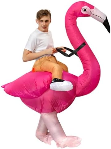 JASHKE Inflatable Flamingo Costume – Adult Halloween Fancy Dress Suit