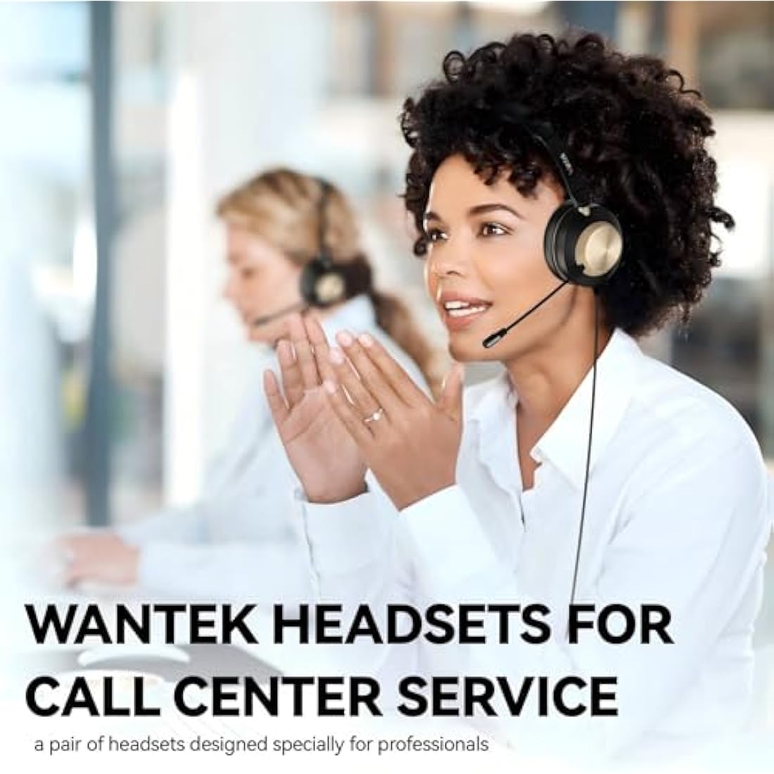 Wantek 3-in-1 USB Headset with Noise Cancelling Mic for PC & Laptop