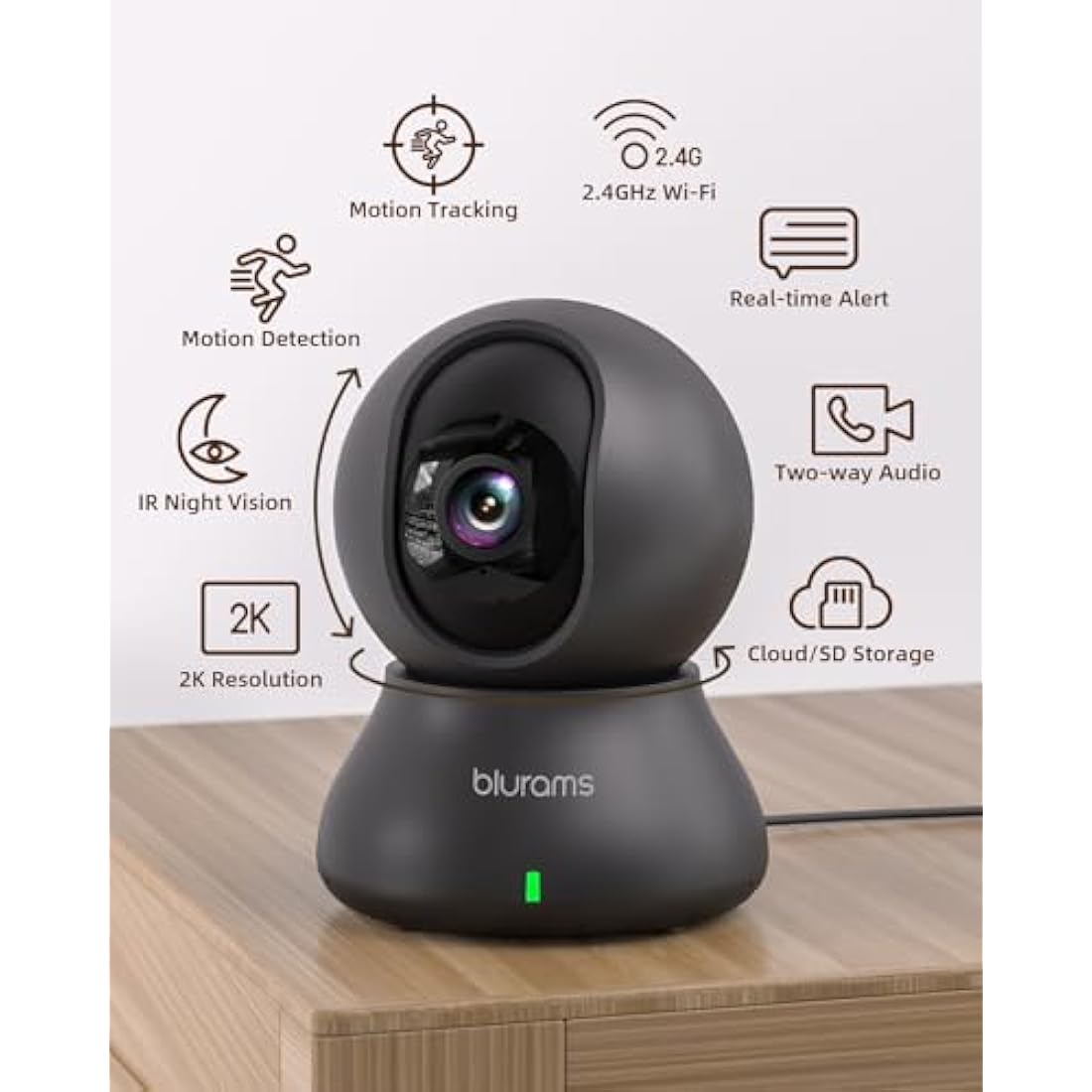 blurams 2K Pet Camera – 360° Indoor Security Camera with Night Vision