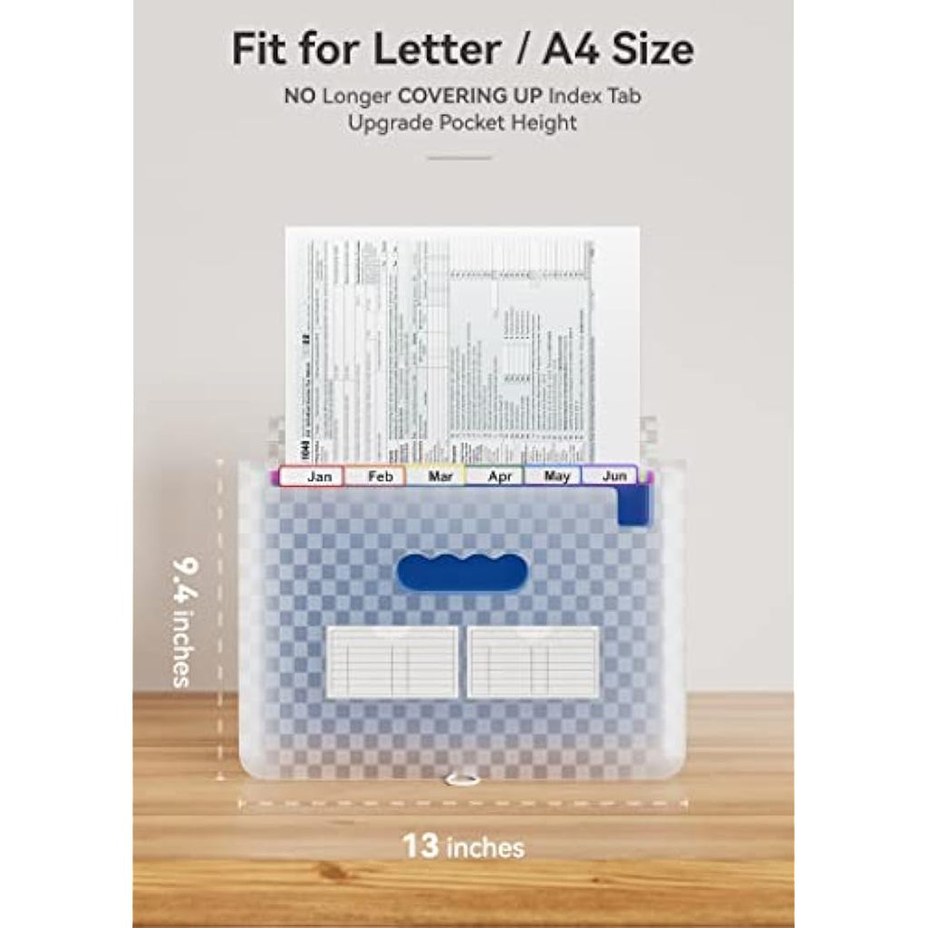 ABC life A4 Expanding File Organiser | 13 Pockets Grid Document Folder