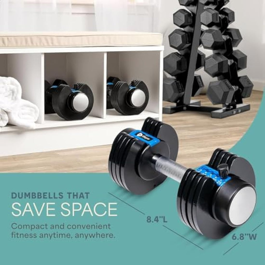 Adjustable Dumbbells Pair – 11.25kg Alloy Steel Weights