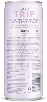 TRIP CBD Drink - Elderflower Mint Sparkling Water - 24 x 250ml Cans