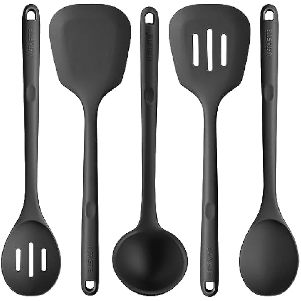 U-Taste 5-Piece Silicone Kitchen Utensil Set | 315℃ Heat Resistant - Black