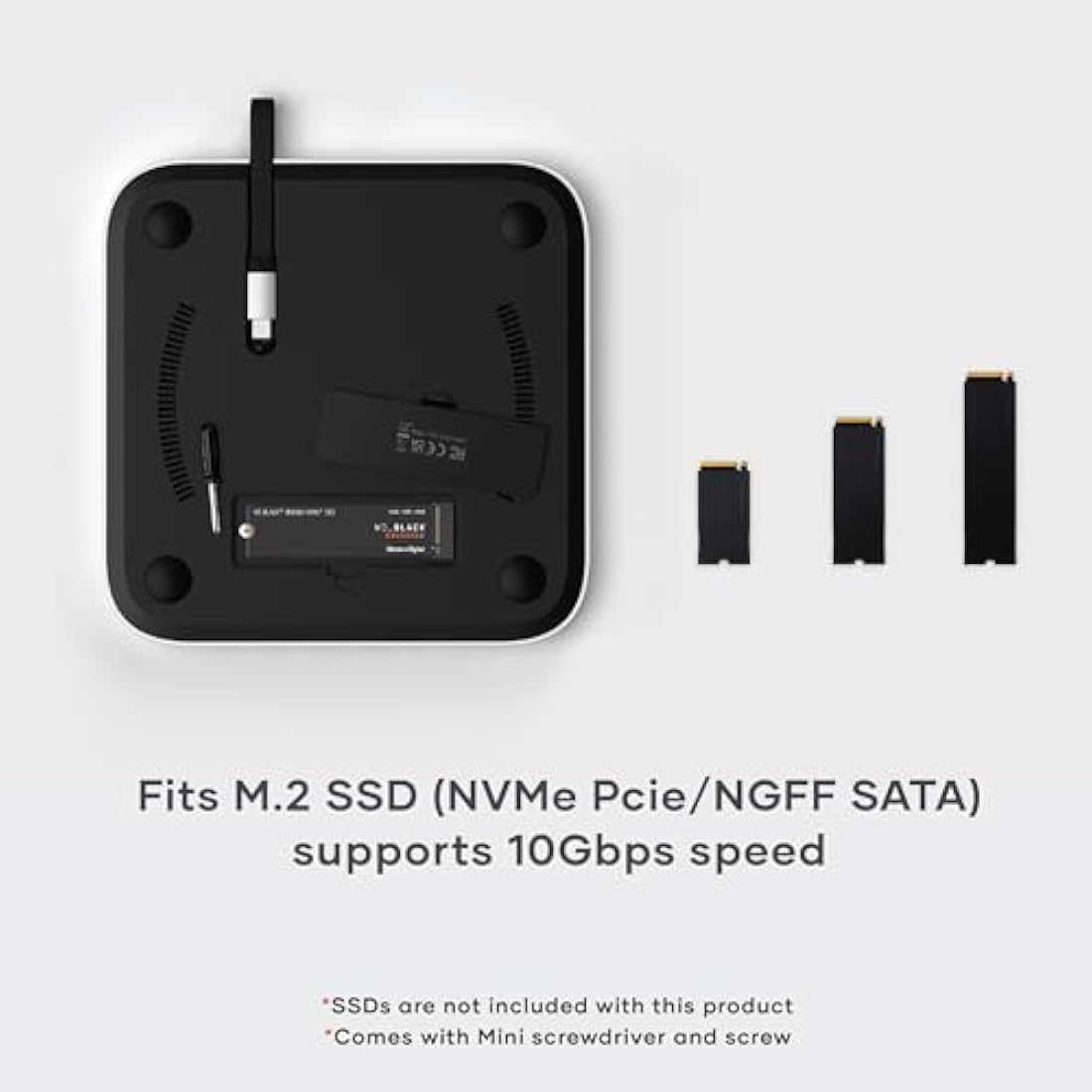 Satechi Mac Mini Hub & Stand with NVMe/SATA SSD Enclosure - Silver