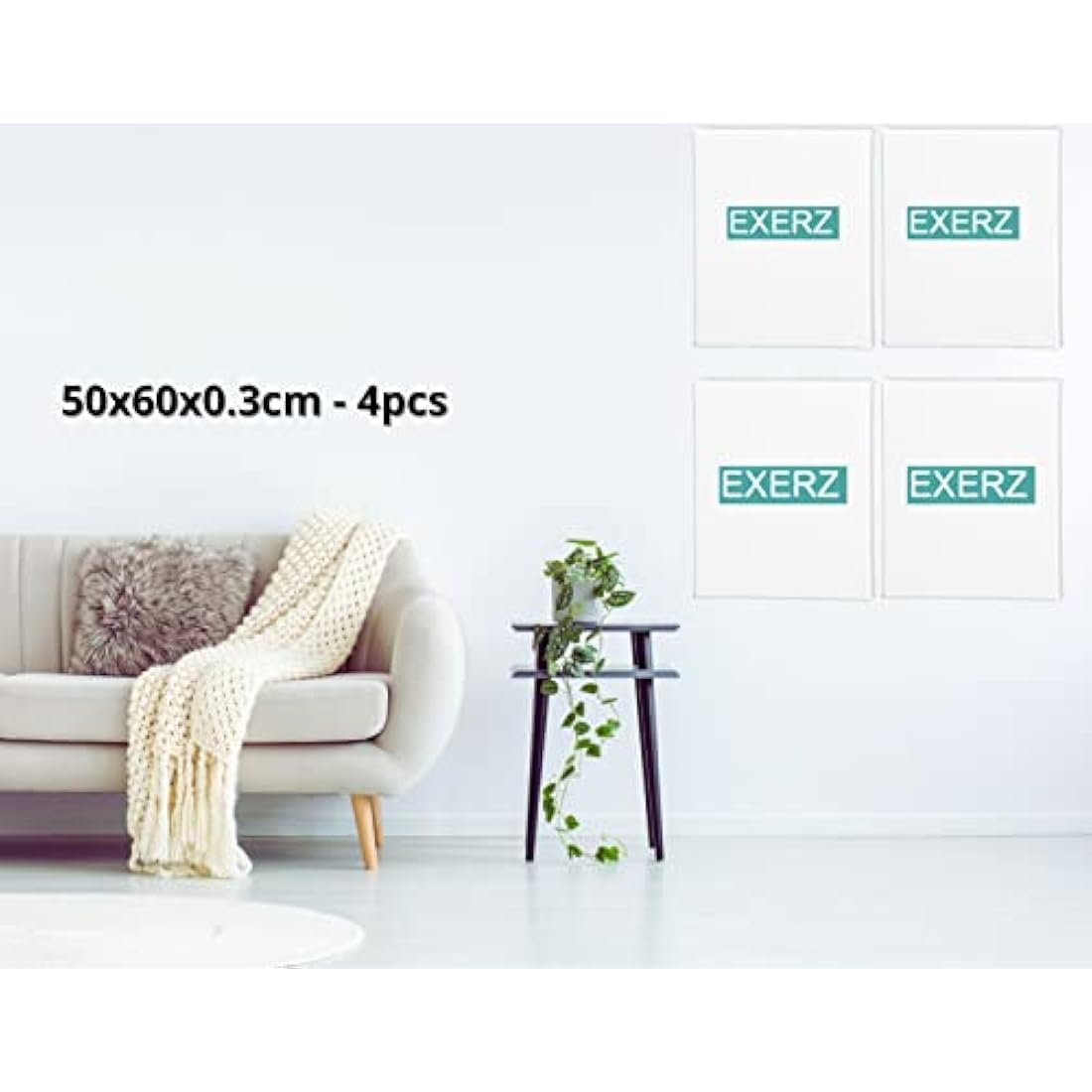 Exerz 50x60cm Canvas Panels | 4-Pack 100% Cotton Triple Primed Boards