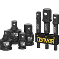 LEXIVON 7-Piece Impact Socket Adapter & Extension Set – Black Phosphate