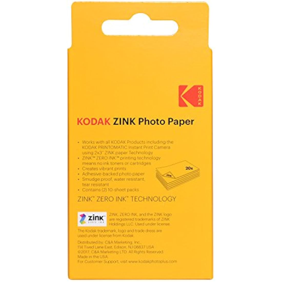 Kodak ZINK Photo Paper 5x7 cm for Printomatic Cameras – 20 Sheets