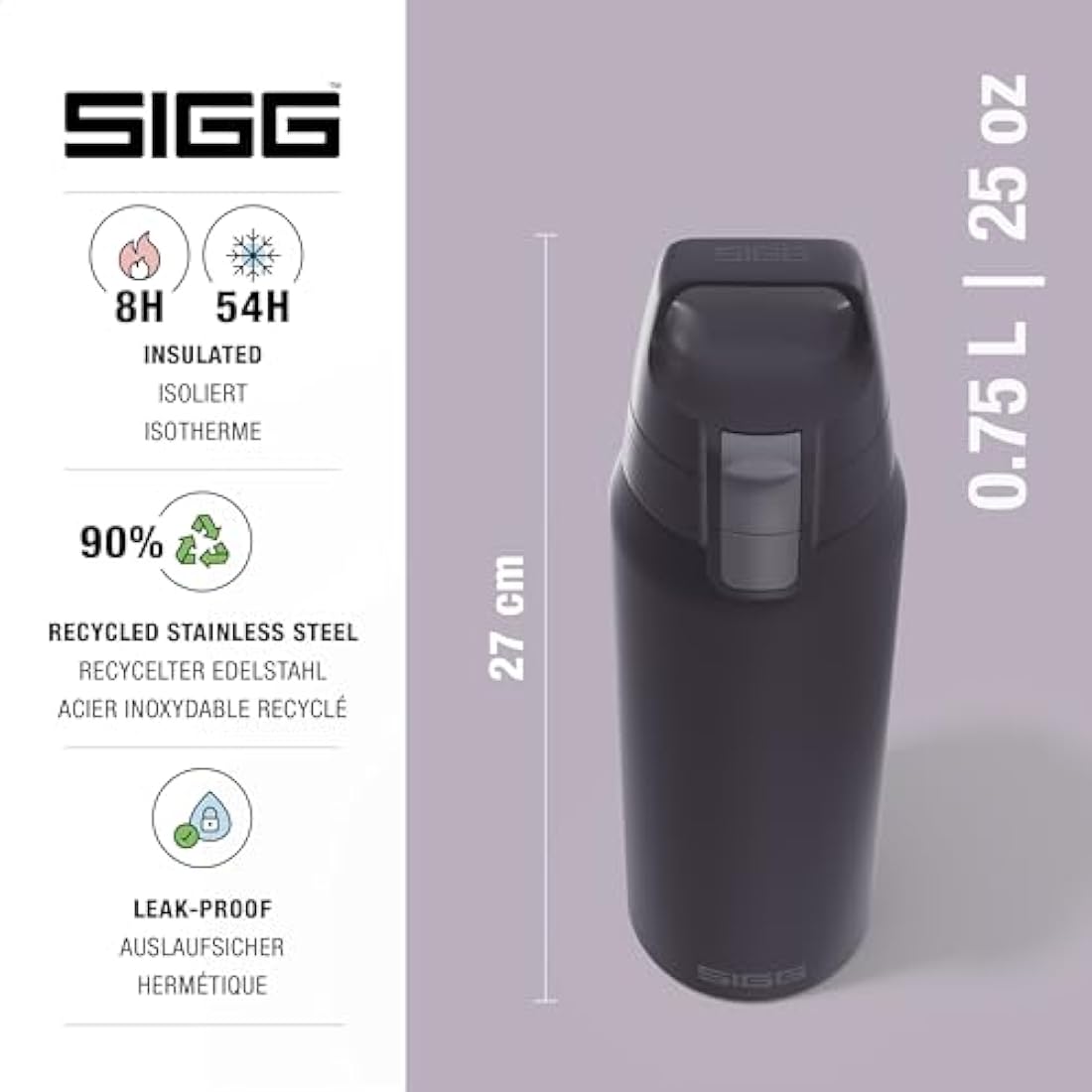 SIGG Shield Therm One Insulated Stainless Steel Water Bottle – 0.5L-1L