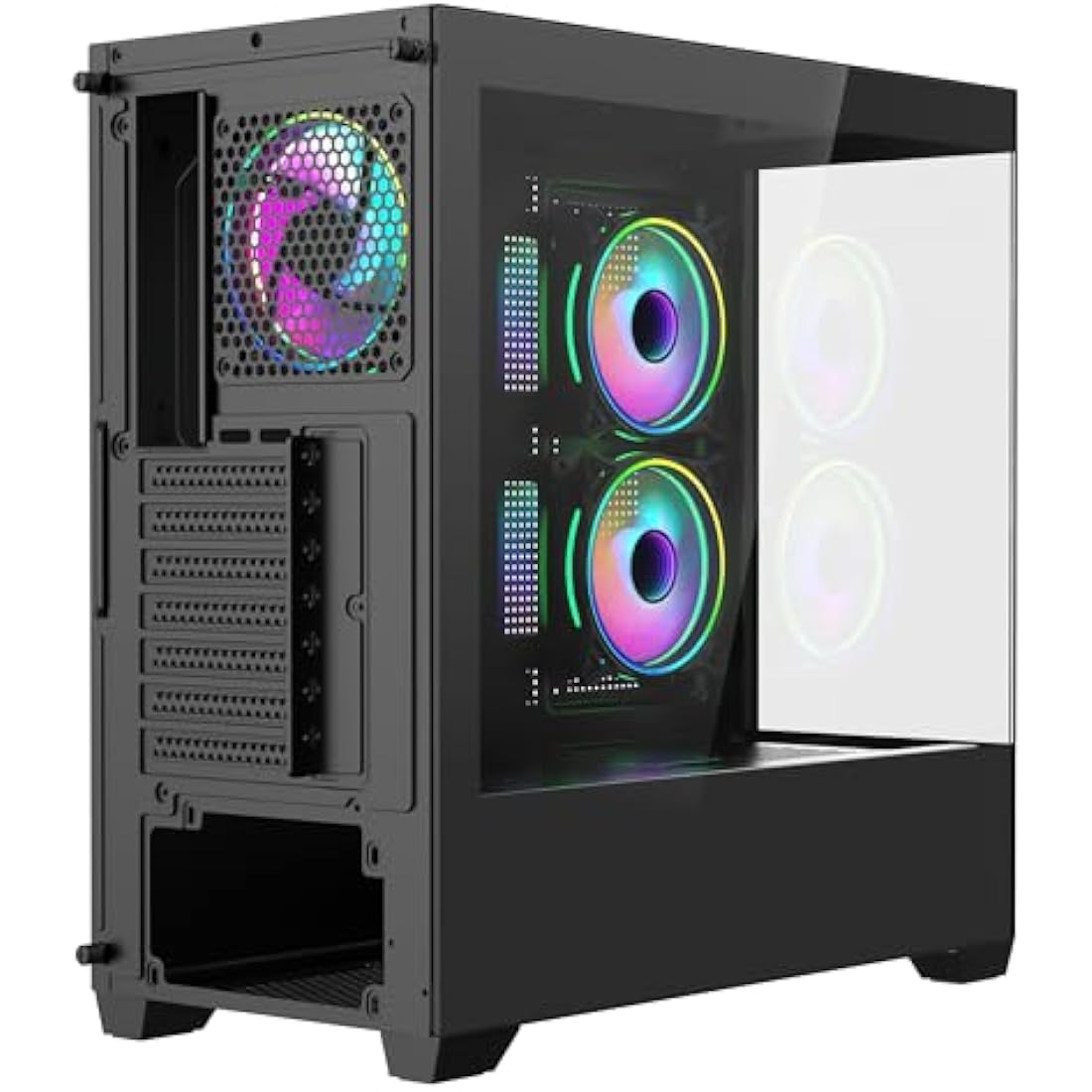 CiT Sense ATX Gaming Case – Black Dual Tempered Glass with 3 ARGB Fans