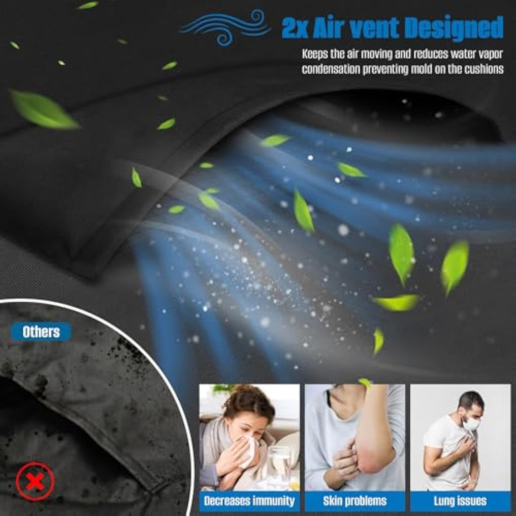 SIRUITON Garden Furniture Cover | 420D Waterproof Oxford Patio Set Cover