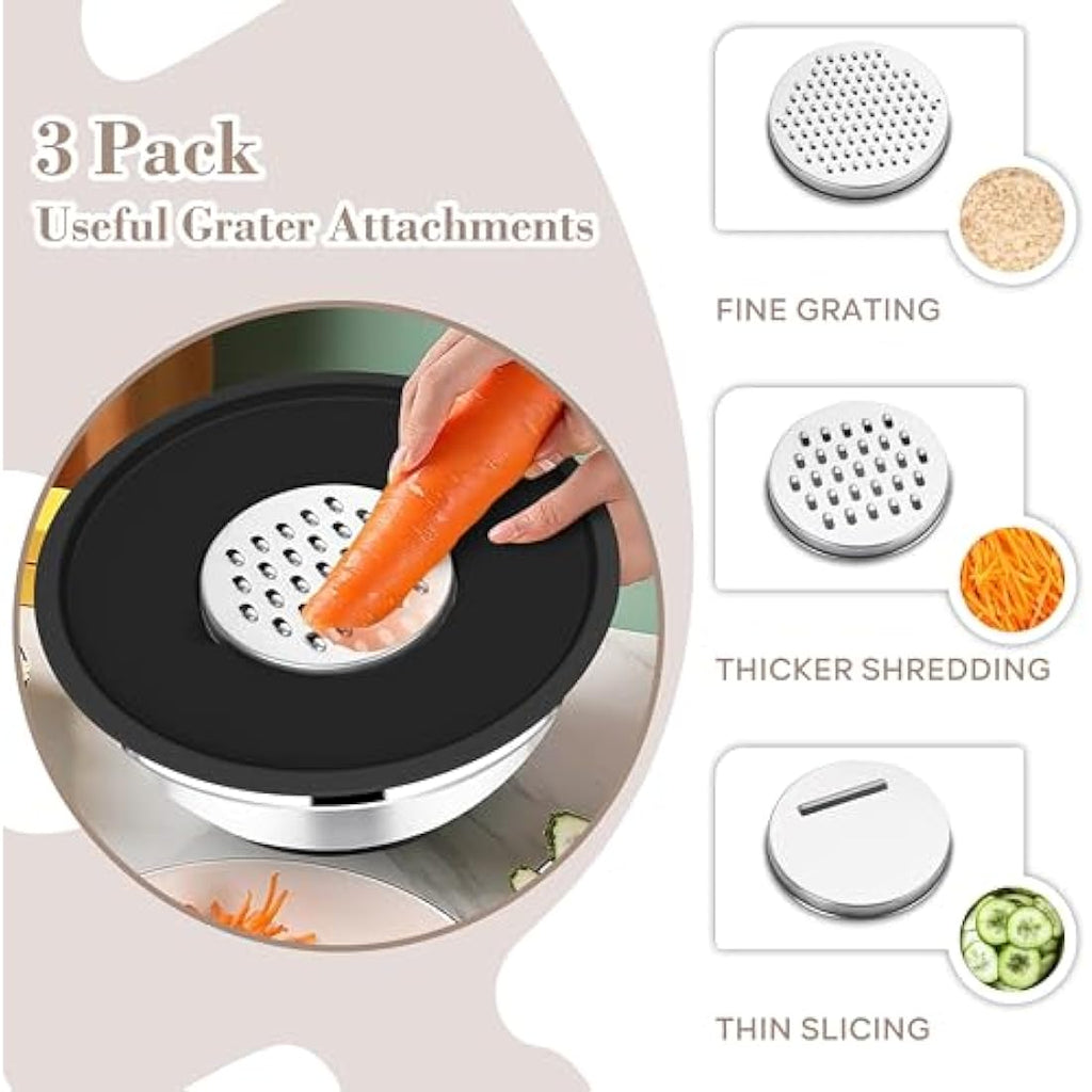 Onader Stainless Steel Mixing Bowls Set - 6-Piece with Lids and Graters