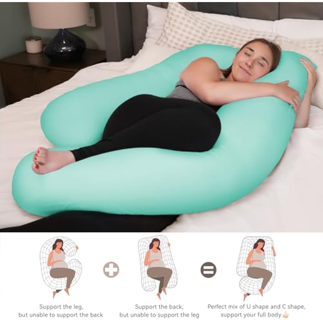 PinkFoggie U-Shaped Cooling Pregnancy Pillow | Full Body Support