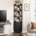 YITAHOME Corner Bookshelf | 4-Tier Industrial Storage Rack with Cabinet