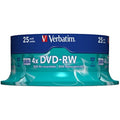 Verbatim 43639 DVD-RW 4.7GB Rewritable Discs – 25 Pack Spindle