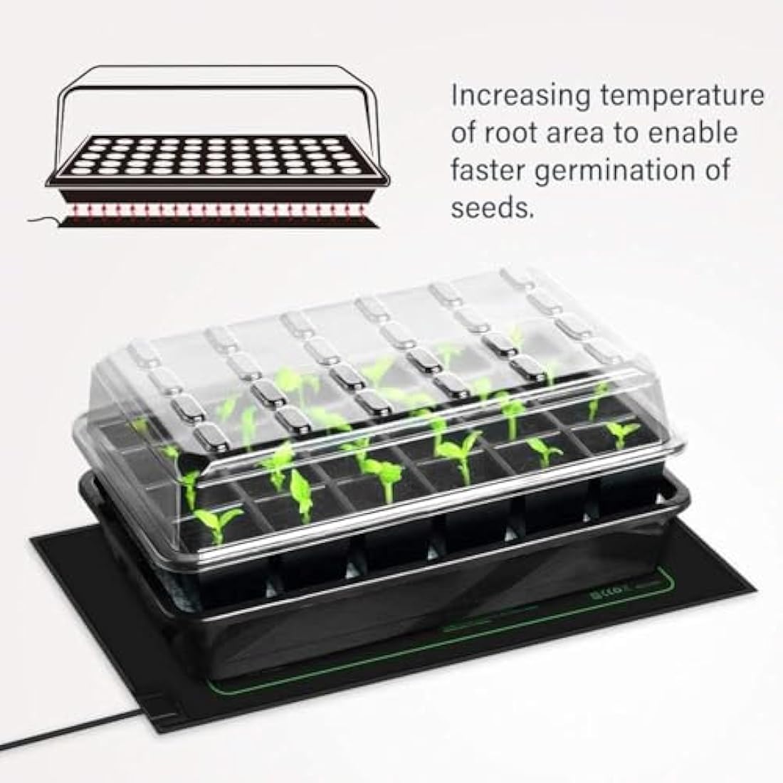 LERWAY Seedling Heat Mat – 21W Waterproof Plant Warming Pad, 2-Pack