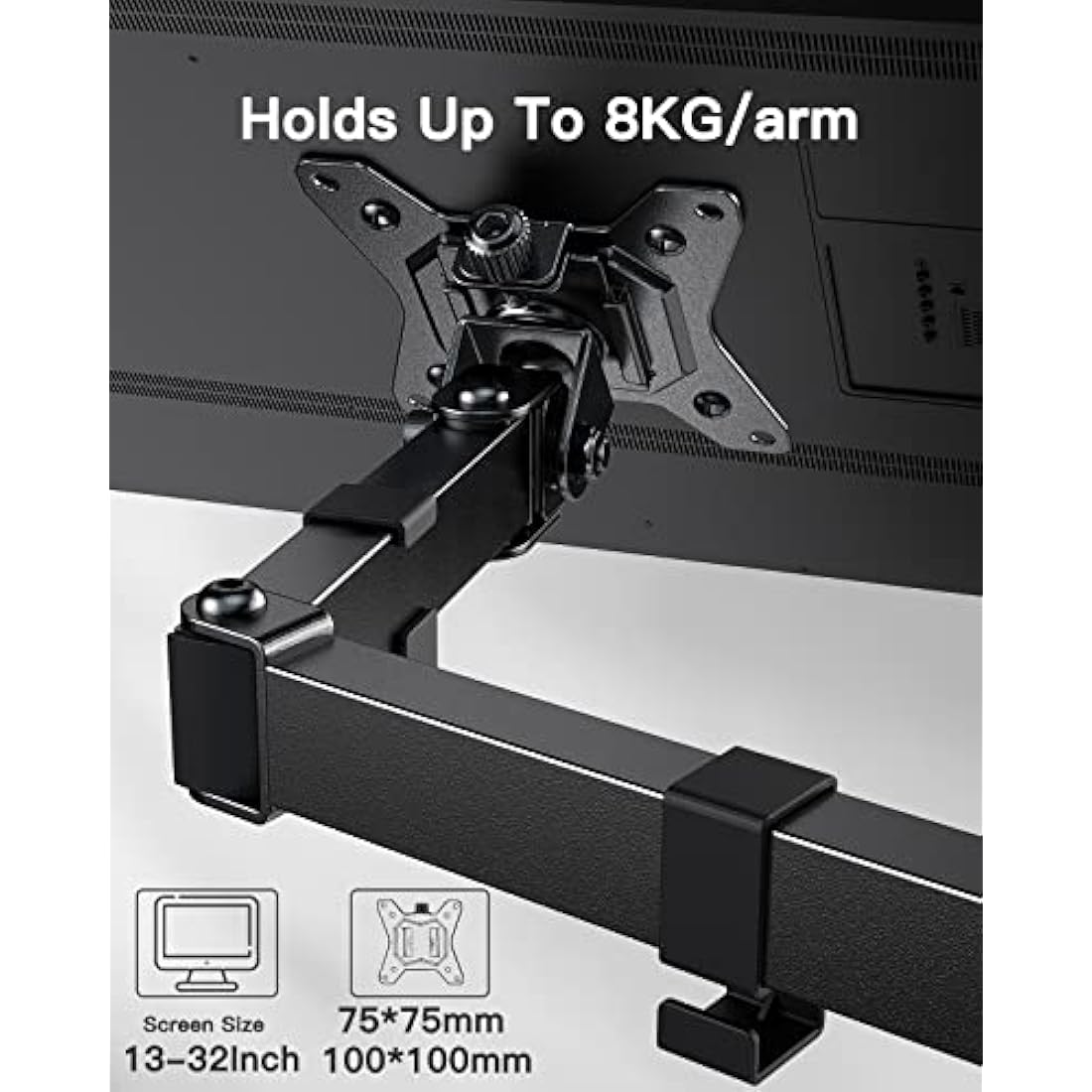 ErGear Dual Monitor Stand | Adjustable Desk Mount for 13-32 Inch Screens