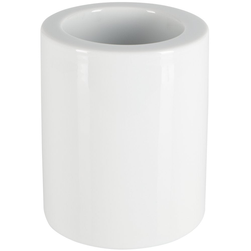 Spirella Jet Stoneware Toilet Brush Holder – White Bathroom Decor