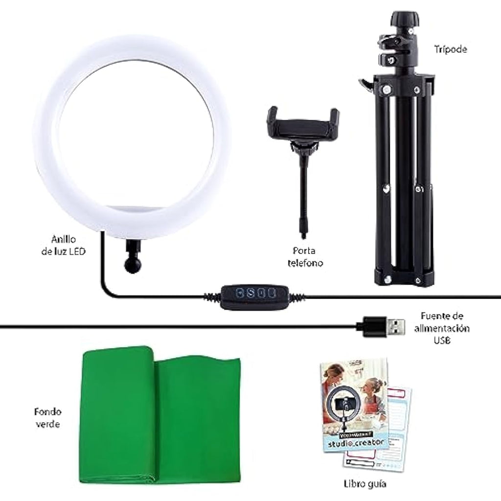 Canal Toys Video Studio Creator Kit – Ring Light & Green Screen – INF 001