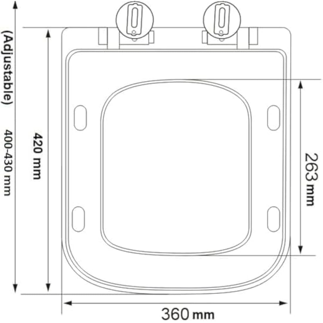 Jolof Store Square Toilet Seat – Soft Close Quick Release Plastic Loo Seat