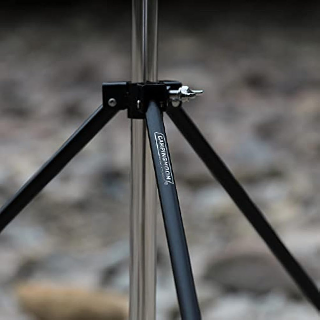 CAMPINGMOON Heavy Duty Stainless Steel Lantern Stand with Tripod & Bag