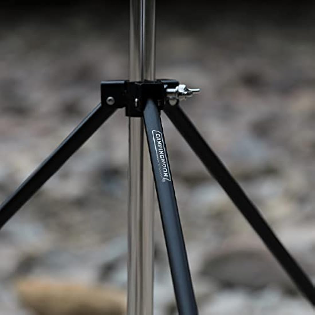 CAMPINGMOON Heavy Duty Stainless Steel Lantern Stand with Tripod & Bag
