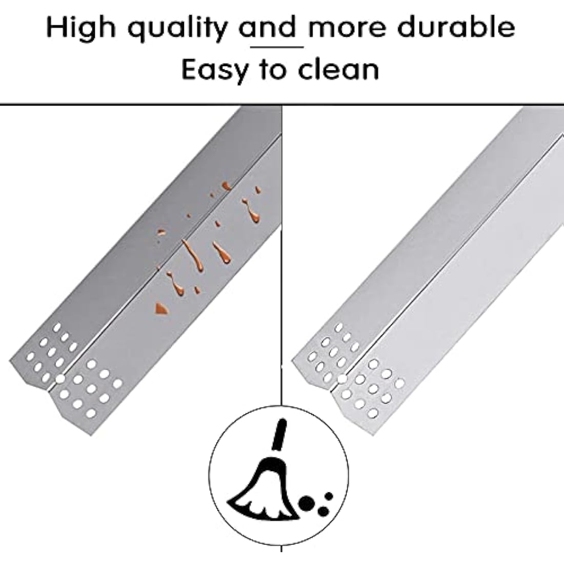 GFTIME Stainless Steel Heat Plate Flame Tamer for Nexgrill & Napoleon, 3 Pack