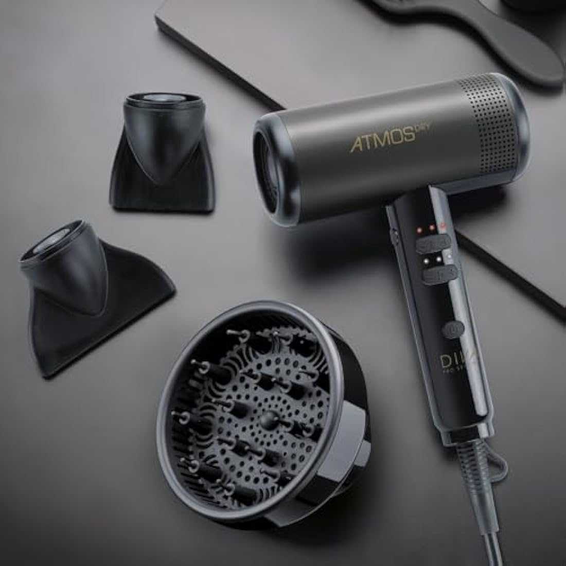 Diva Pro Atmos Dry Hairdryer – 2000W Ionic Brushless Motor with Diffuser