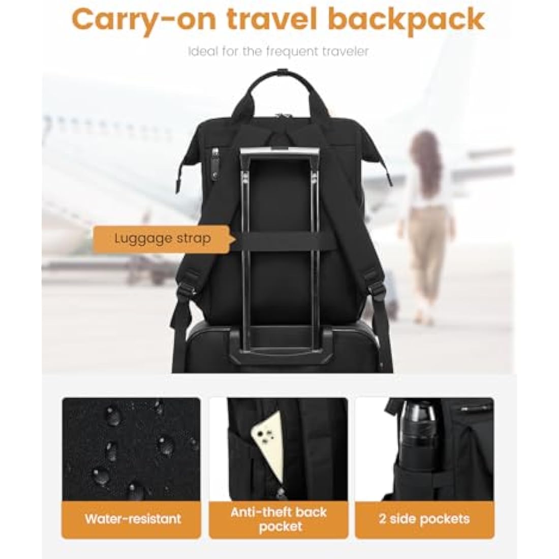 LOVEVOOK 17-Inch Laptop Backpack for Women | Water-Resistant USB Work Bag