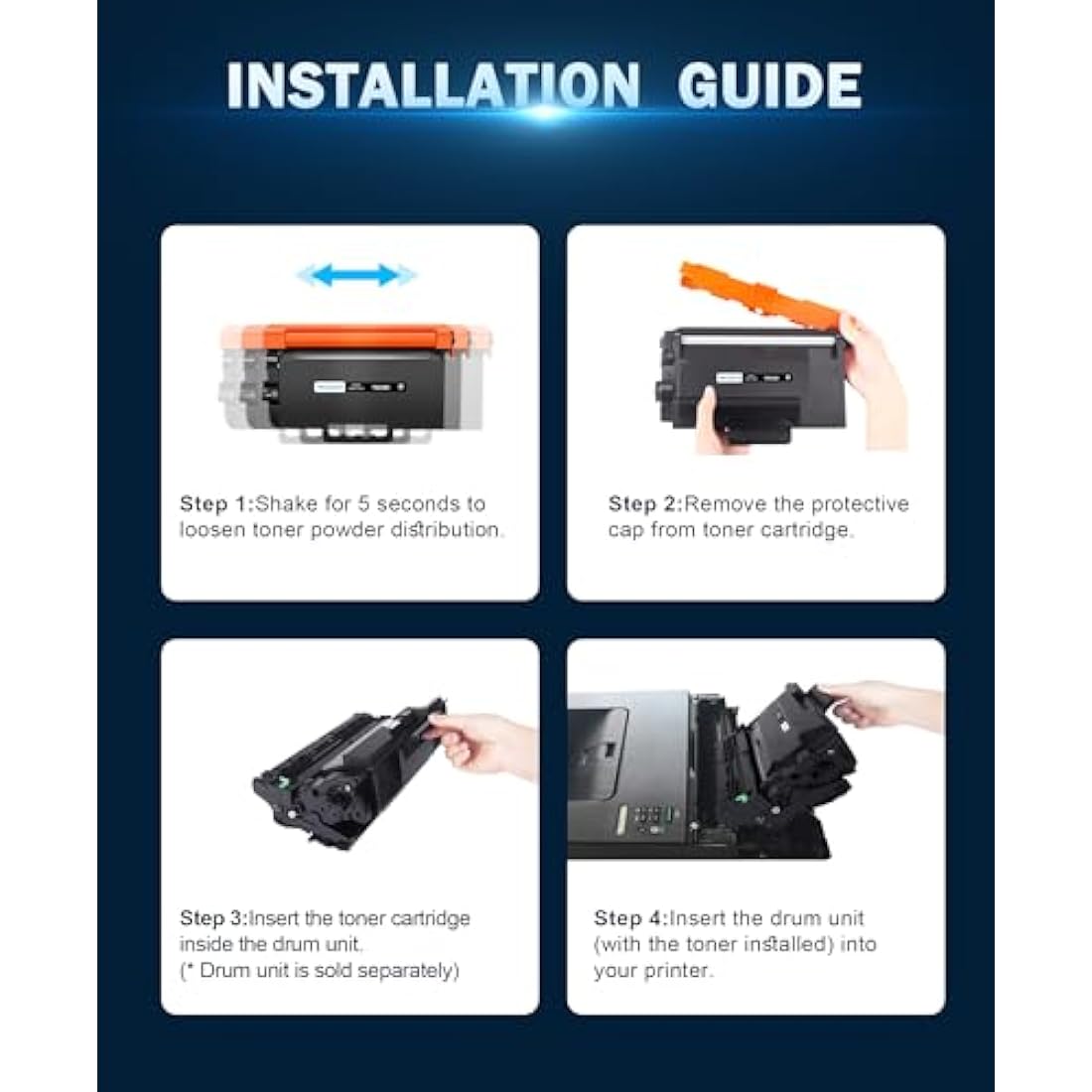 HALLOLUX TN3480 TN3430 Compatible Black Toner for Brother MFC-L5750DW (2 Pack)