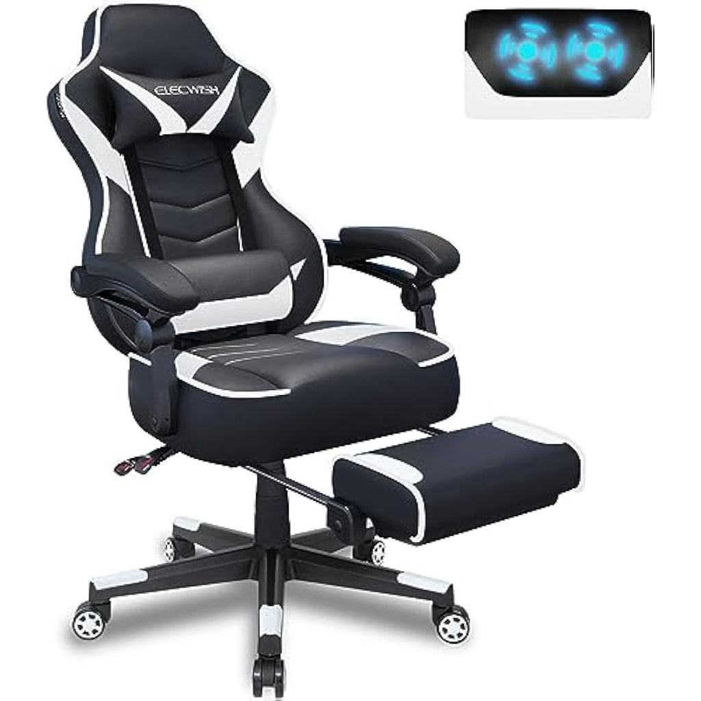 Fullwatt Gaming Chair with Footrest – Ergonomic PU Leather Desk Chair