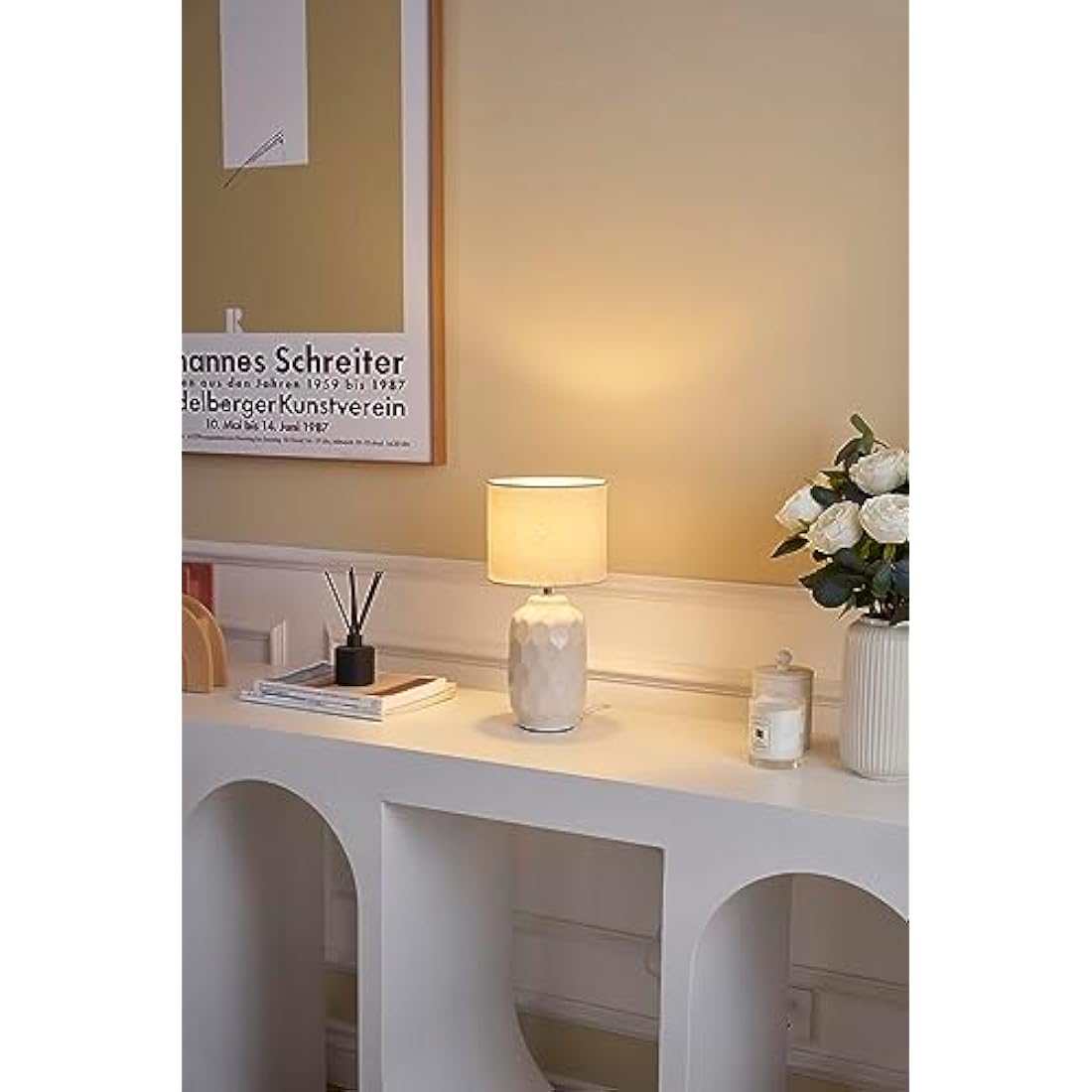 Pauleen Glowing Soul Table Lamp – Cream Terrazzo Ceramic Luminaire
