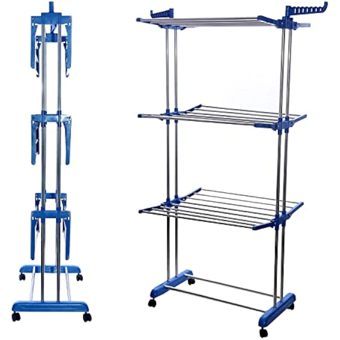 Jolof Store 4-Tier Clothes Drying Rack – Foldable Stainless Steel Airer