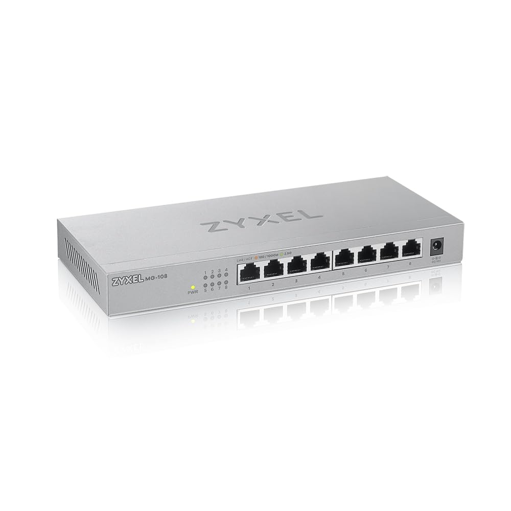 Zyxel MG-108 8-Port 2.5G Multi-Gigabit Unmanaged Ethernet Switch