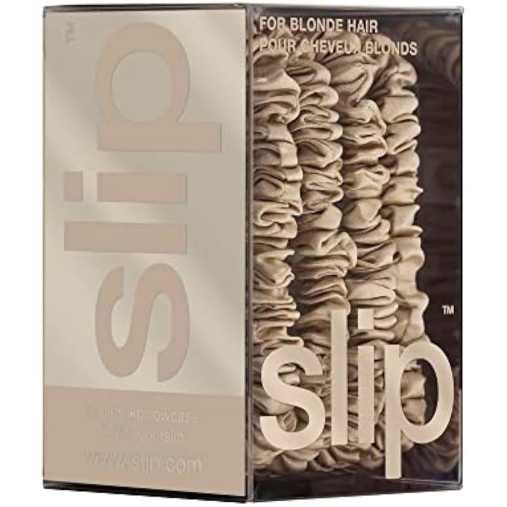 Slip Skinny Silk Scrunchies – 4 Pack Blonde Mulberry Silk Hair Ties