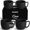 MIAMIO Oasis Ceramic Coffee Mugs - 450ml Large Mug Set of 4 for Tea