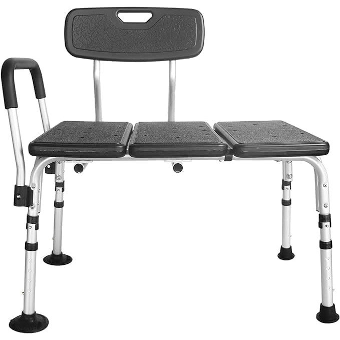 PEPE Bath Transfer Bench – Non-Slip Shower Chair with Padded Armrest