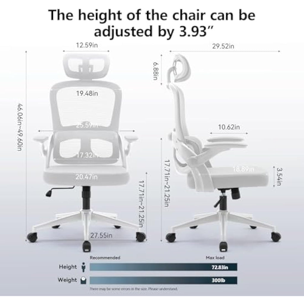 SIHOO M102C Ergonomic Mesh Office Chair | High Back Desk Chair with Lumbar