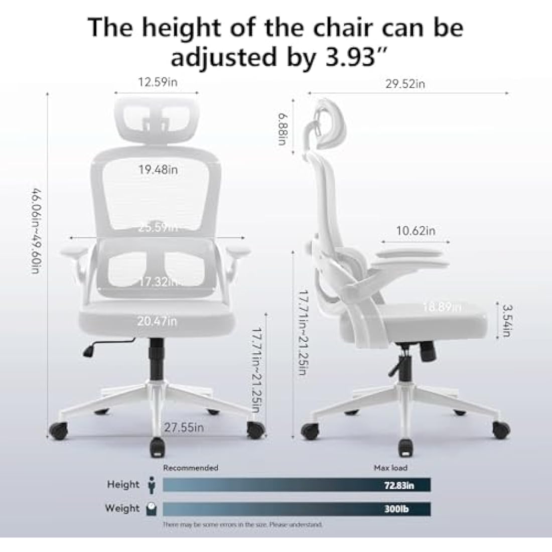 SIHOO M102C Ergonomic Mesh Office Chair | High Back Desk Chair with Lumbar