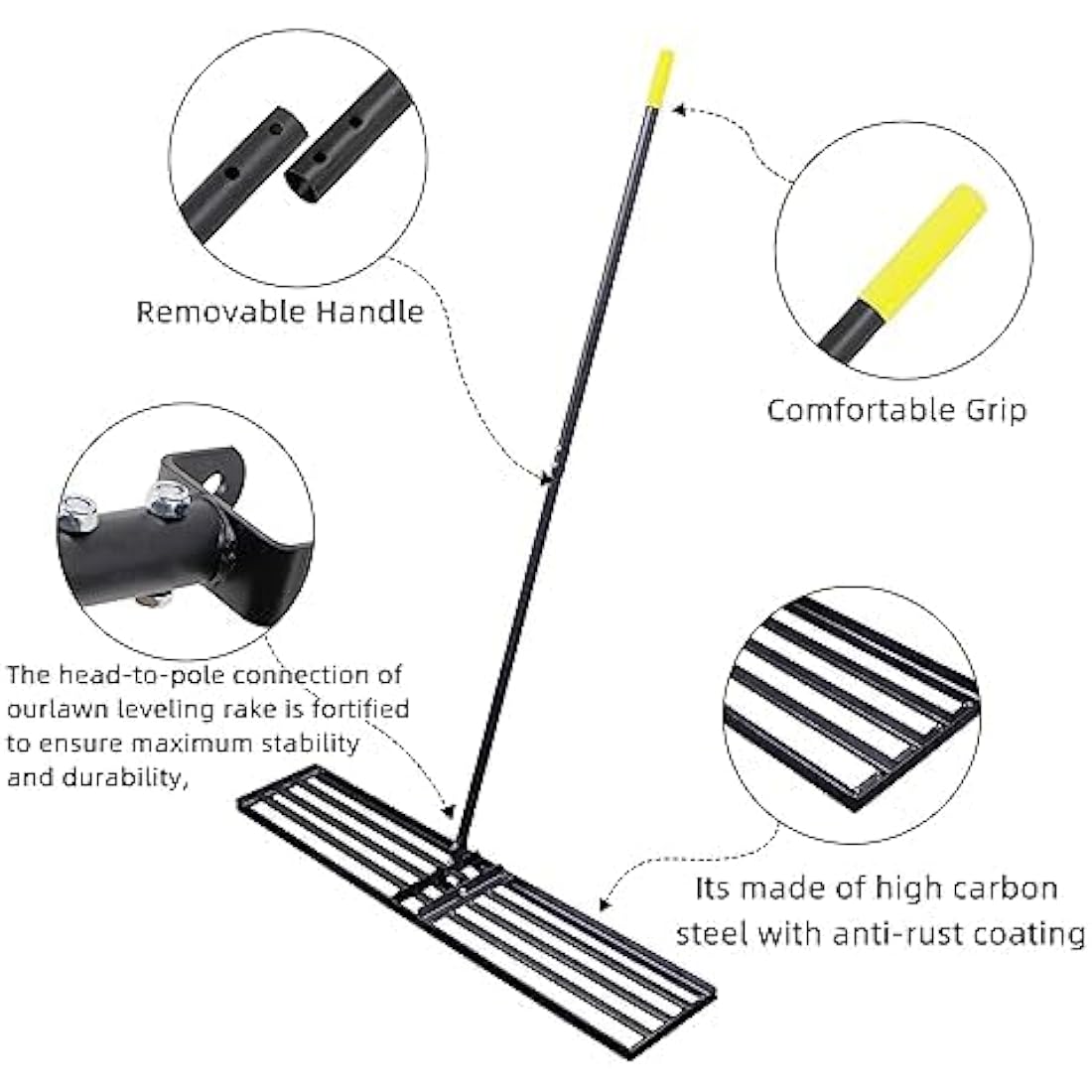 Byhagern Lawn Leveling Rake – 45" Heavy Duty Steel Levelawn Tool