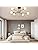 Modern 6-Light Sputnik Chandelier – Black Semi Flush Mount