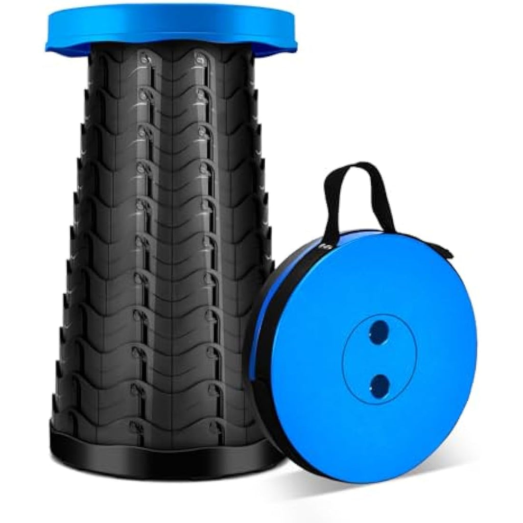 LUXJET Portable Telescopic Stool – 396lb Capacity Folding Seat, Blue