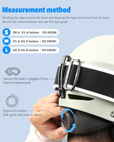 Findway Ski & Snowboard Helmet – Adjustable Vents – Eggshell White