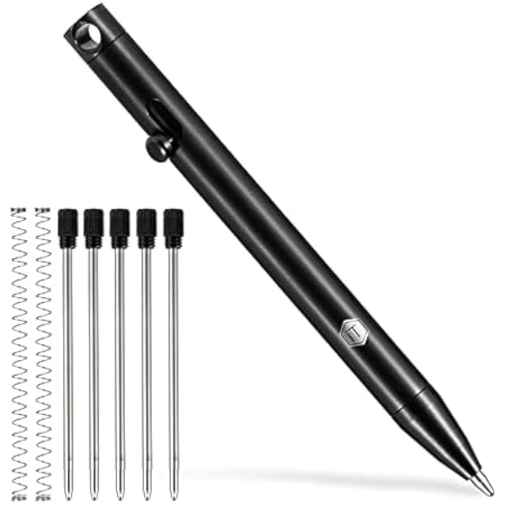 KeyUnity Titanium Retractable Keychain EDC Pocket Pen | PVD Black