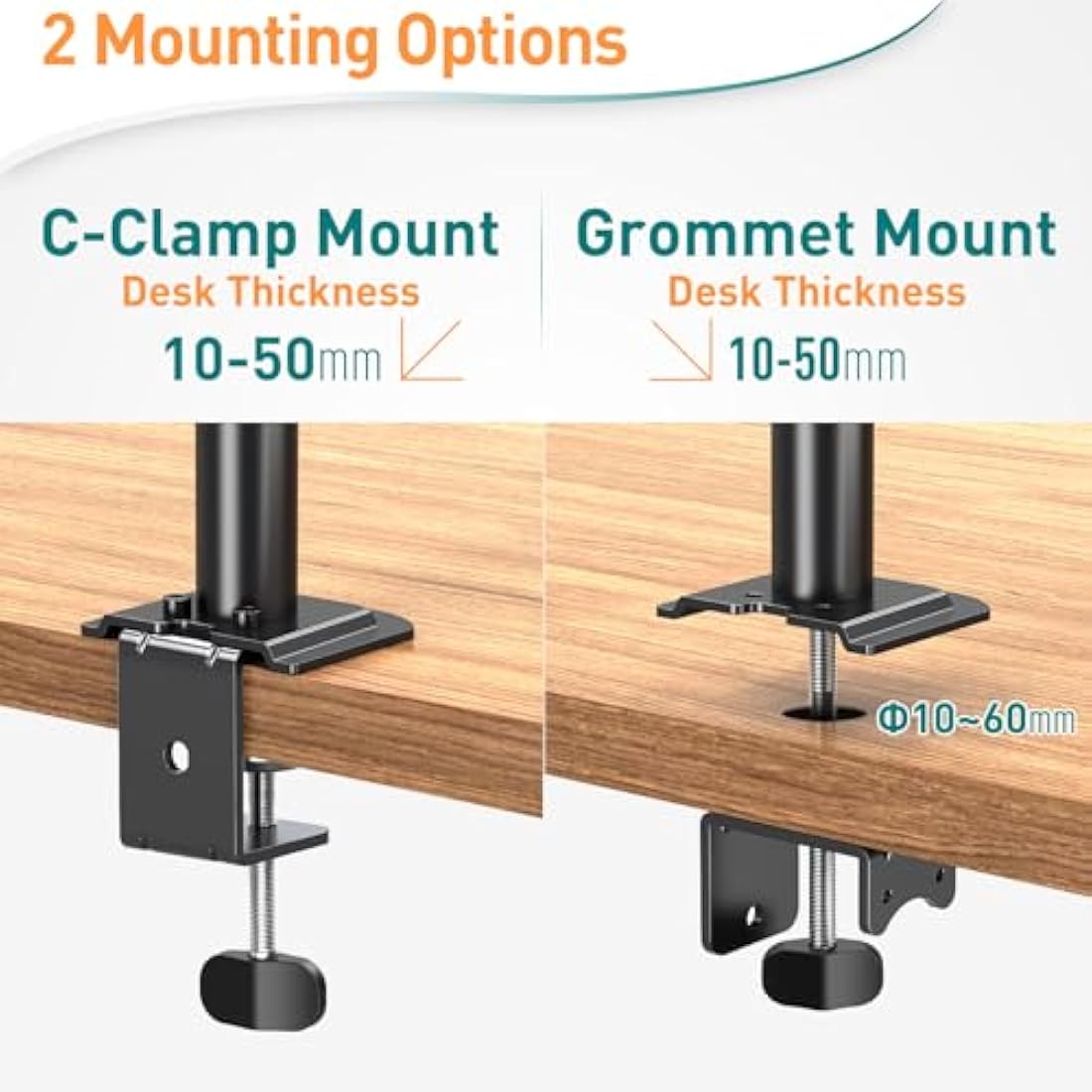 ELIVED Dual Monitor Arm - Adjustable Desk Mount for 13-32 Inch Screens
