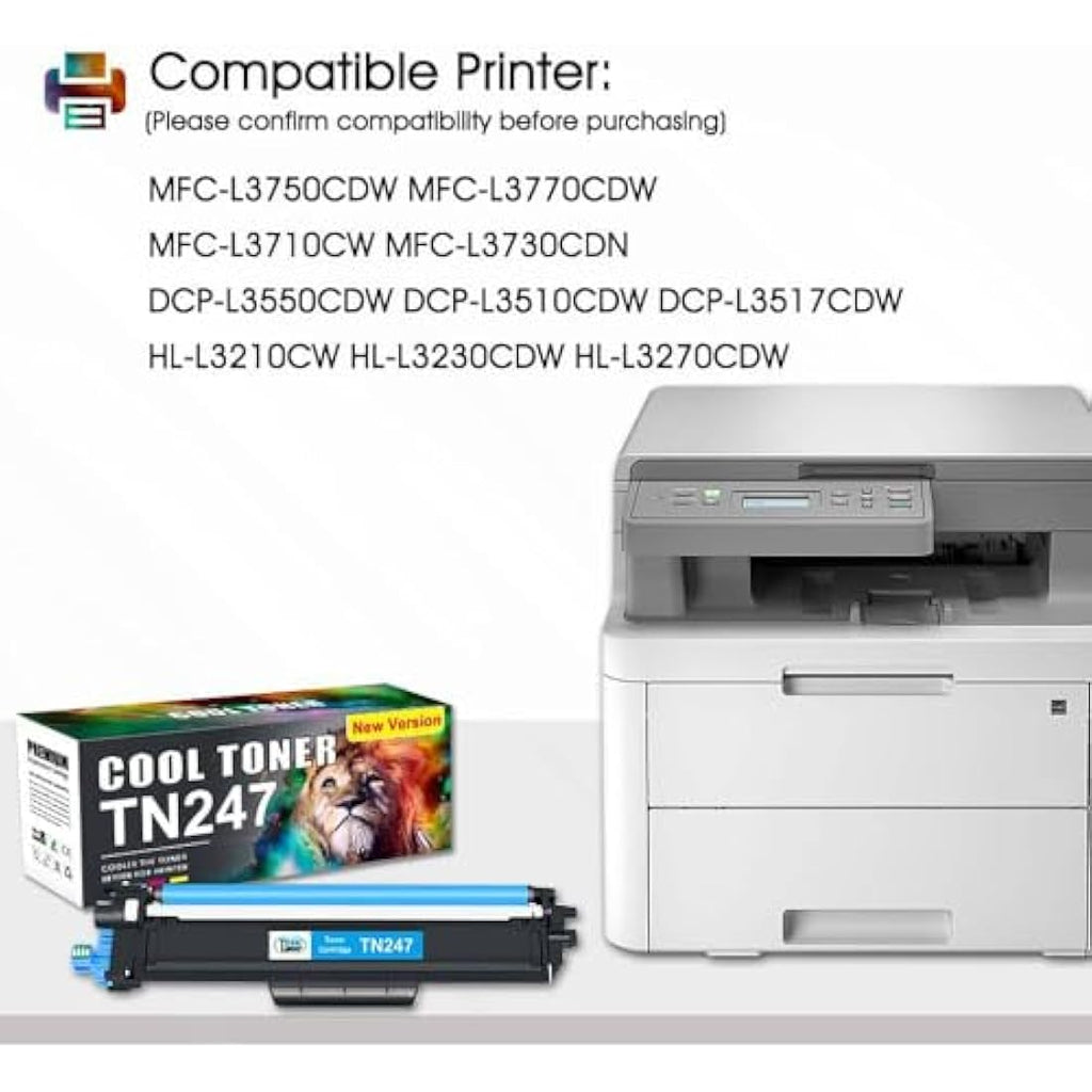 Cool Toner TN247 TN243 Compatible Toner Cartridges for Brother - 4 Pack
