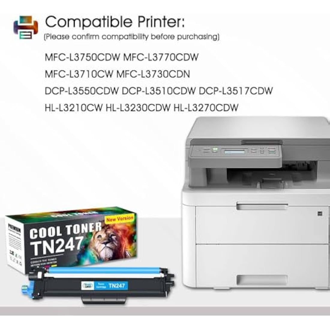 Cool Toner TN247 TN243 Compatible Toner Cartridges for Brother - 4 Pack