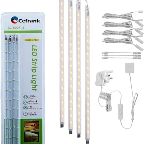 Jolof Store Under Cabinet LED Light Strips – 4x40cm Linkable Warm White